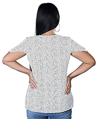 IB Styles Women's Short Top Embroidered All Colour//Fabric Reyon Slub//Pattern Embroidered (Small, White Polka Dots)-thumb1