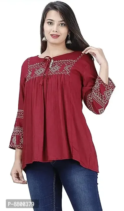 Women Stylish Casual Embroidered Regular Fit