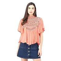 IB STYLES Womens Rayon Embroidered Regular Fit Tops-thumb2