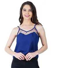 Classic Crepe Solid Crop Tops for Women-thumb3