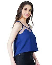 Classic Crepe Solid Crop Tops for Women-thumb1