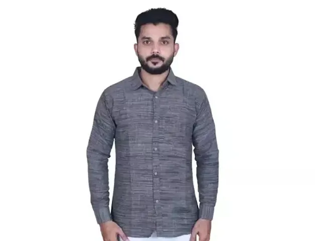 Stylish Khadi Long Sleeves Self Pattern Regular Fit Shirt For Men