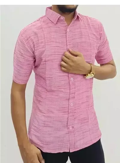 Latest Chikan Men's Cotton Textured Half Sleeves Shirt