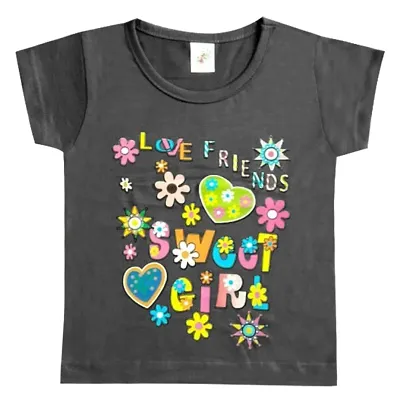Trendy Cotton Bio Washed Printed T Shirts For Girls Kids