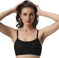 Stylish Black Cotton Blend Solid Bras For Women-thumb4