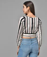 Elegant Multicolor2 Crepe Striped Top For Women-thumb1