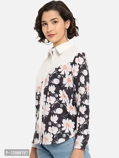 Elegant Multicoloured Polyester Printed Shirt For Women-thumb4