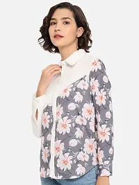 Elegant Multicoloured Polyester Printed Shirt For Women-thumb3