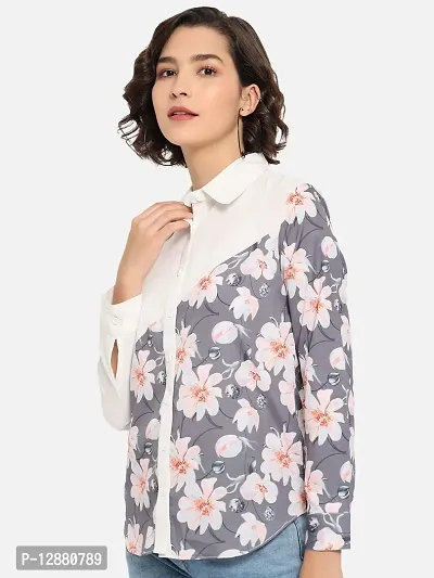 Elegant Multicoloured Polyester Printed Shirt For Women-thumb4