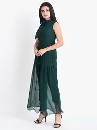 Trendy Green Georgette Solid Jumpsuit For Women-thumb3