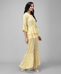 Trendy Yellow Rayon Floral Print Jumpsuit For Women-thumb3