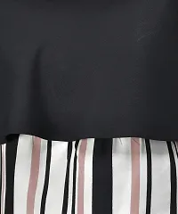 Elegant Black Crepe Striped Top For Women-thumb3