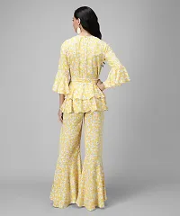 Trendy Yellow Rayon Floral Print Jumpsuit For Women-thumb2