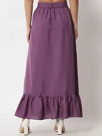 Stylish Crepe Purple Full Length Solid A-line Skirt For Women-thumb2