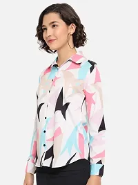 Elegant Multicoloured Crepe Printed Shirt For Women-thumb2