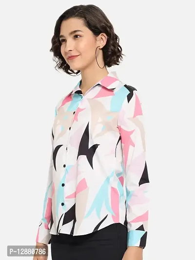 Elegant Multicoloured Crepe Printed Shirt For Women-thumb3