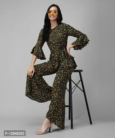 Trendy Green Rayon Floral Print Jumpsuit For Women-thumb3