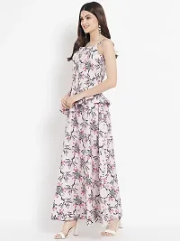 Stylish Pink Crepe Printed A-Line Dress For Women-thumb3