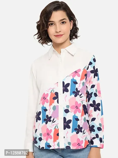 Elegant Multicoloured Polyester Printed Shirt For Women-thumb0