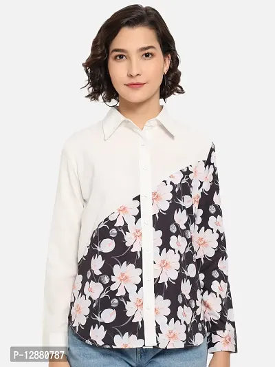 Elegant Multicoloured Polyester Printed Shirt For Women