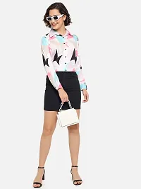 Elegant Multicoloured Crepe Printed Shirt For Women-thumb3