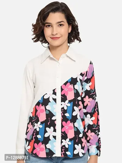 Elegant Multicoloured Polyester Printed Shirt For Women