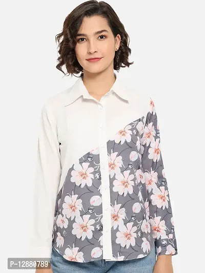 Elegant Multicoloured Polyester Printed Shirt For Women