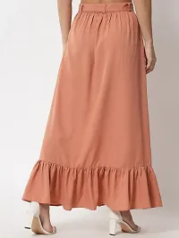 Stylish Crepe Orange Full Length Solid A-line Skirt For Women-thumb2