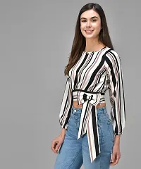 Elegant Multicolor2 Crepe Striped Top For Women-thumb4