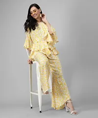 Trendy Yellow Rayon Floral Print Jumpsuit For Women-thumb1