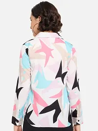 Elegant Multicoloured Crepe Printed Shirt For Women-thumb1