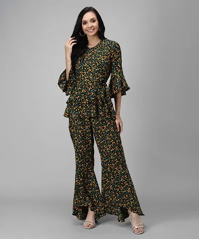 Trendy Rayon Floral Print Jumpsuit For Women