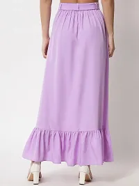 Stylish Crepe Purple Full Length Solid A-line Skirt For Women-thumb1