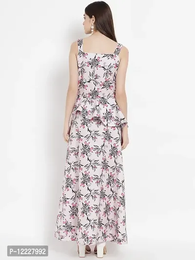 Stylish Pink Crepe Printed A-Line Dress For Women-thumb2