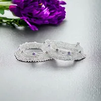 Shimmering Silver Alloy Emerald Anklet For Women-thumb2