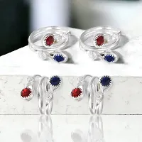 Fashionable Shimmering Latest Women Toe Rings TR067  Pair of 2-thumb1