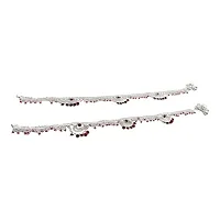 Shimmering Silver Alloy Emerald Anklet For Women-thumb3