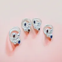 Fashionable Shimmering Latest Women Toe Rings TR031 Pair of 2-thumb2