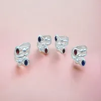 Fashionable Shimmering Latest Women Toe Rings TR088 Pair of 2-thumb1