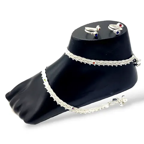 Shimmering Alloy Emerald Anklet For Women