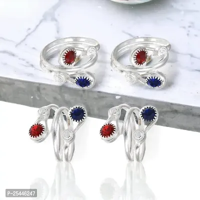 Fashionable Shimmering Latest Women Toe Rings TR056 Pair of 2-thumb2