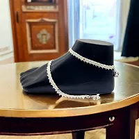 Shimmering Silver Alloy Emerald Anklet For Women-thumb2