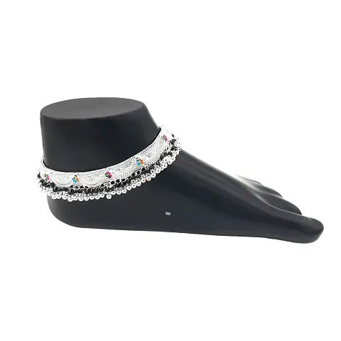 Shimmering Alloy Emerald Anklet For Women