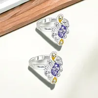 Shimmering Silver Plated Women Toe Rings Combo-thumb2