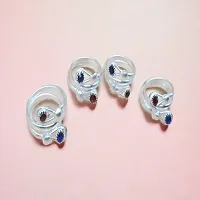 Shimmering Silver Plated Women Toe Rings Combo-thumb2