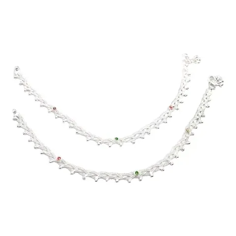 Shimmering Alloy Emerald Anklet For Women