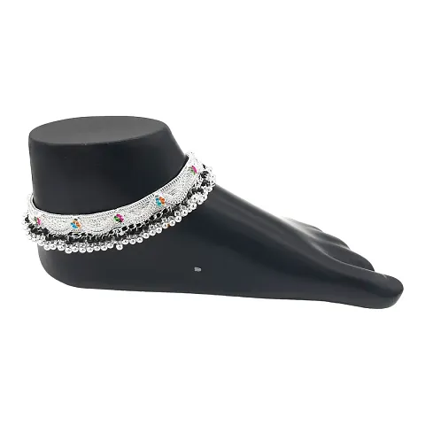 Shimmering Alloy Emerald Anklet For Women