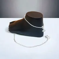 Shimmering Silver Alloy Emerald Anklet For Women-thumb3