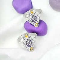 Shimmering Silver Plated Women Toe Rings Combo-thumb3