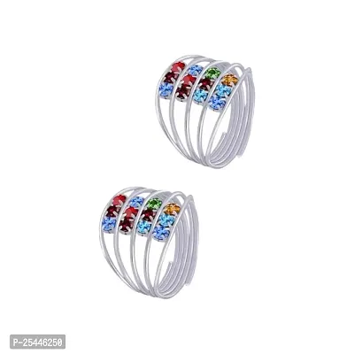 Fashionable Shimmering Latest Women Toe Rings TR058 Pair of 1-thumb0